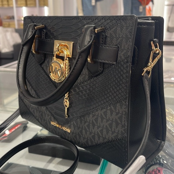 Michael Kors Hamilton Small Satchel Shoulder Crossbody Bag 
Black Multi
NWT - Picture 11 of 16